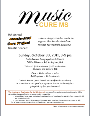 Music to Cure MS flyer